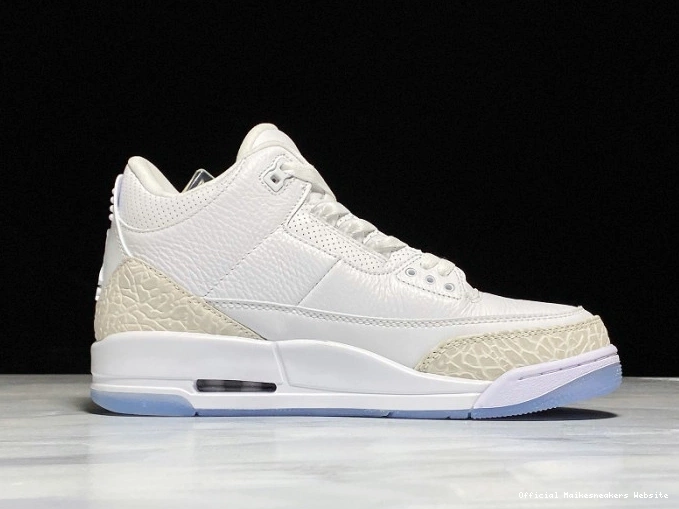 Official Maikesneakers Air 3 White 136064-111 Retro Jordan Triple 0818